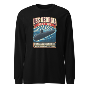 USS Georgia (SSBN-729) Deterrent Patrol Long Sleeve Shirt - Retro