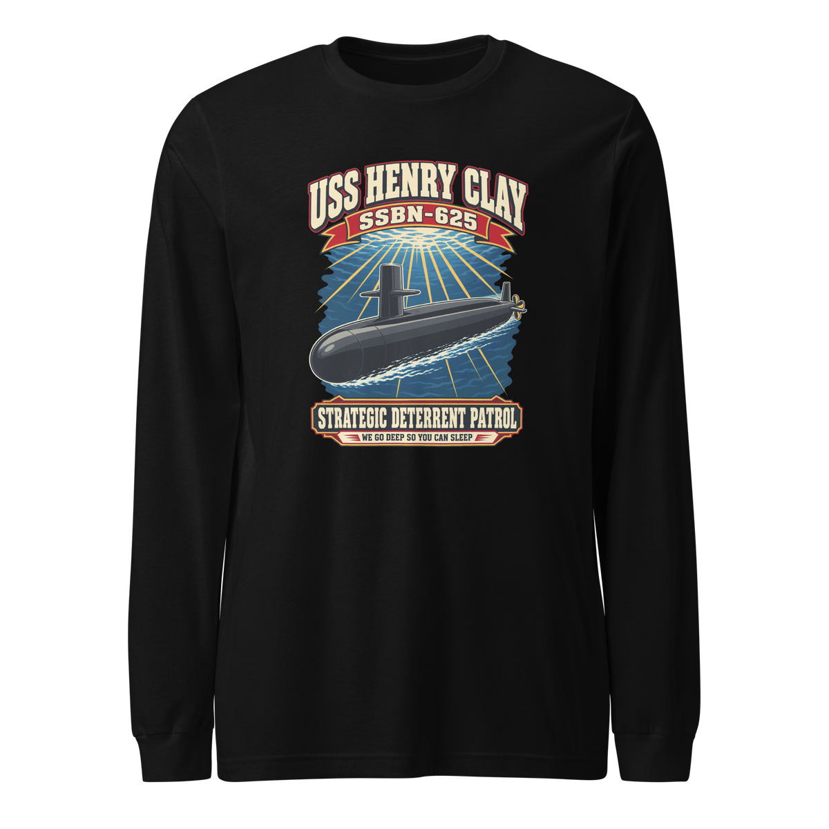 USS Henry Clay (SSBN-625) Deterrent Patrol Long Sleeve Shirt - Retro