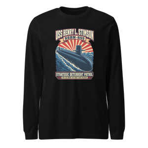 USS Henry L. Stimson (SSBN-655) Deterrent Patrol Long Sleeve Shirt - Retro