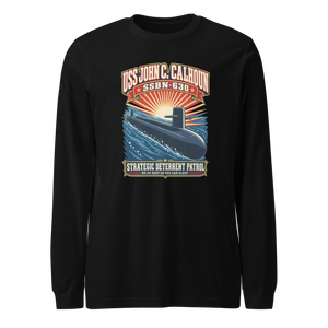 USS John C. Calhoun (SSBN-630) Deterrent Patrol Long Sleeve Shirt - Retro