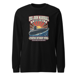 USS John Marshall (SSBN-611) Deterrent Patrol Long Sleeve Shirt - Retro