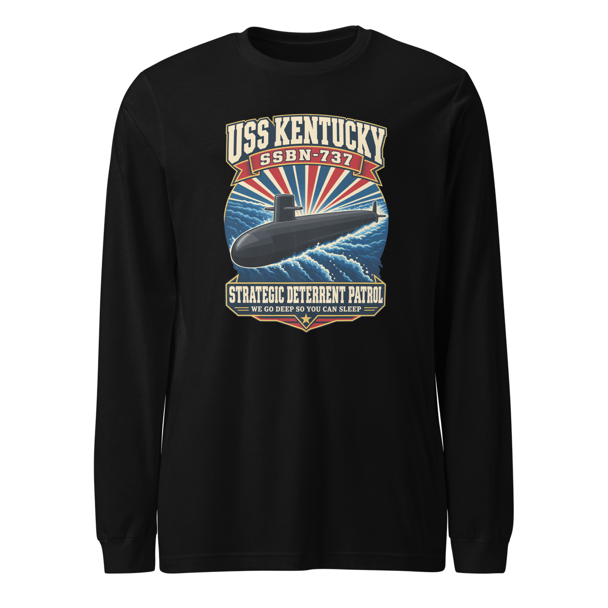 USS Kentucky (SSBN-737) Deterrent Patrol Long Sleeve Shirt - Retro