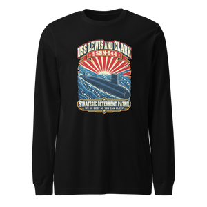 USS Lewis and Clark (SSBN-644) Deterrent Patrol Long Sleeve Shirt - Retro