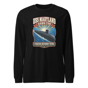 USS Maryland (SSBN-738) Deterrent Patrol Long Sleeve Shirt - Retro