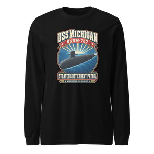USS Michigan (SSBN-727) Deterrent Patrol Long Sleeve Shirt - Retro
