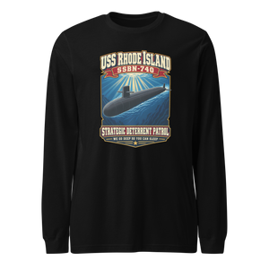 USS Rhode Island (SSBN-740) Deterrent Patrol Long Sleeve Shirt - Retro