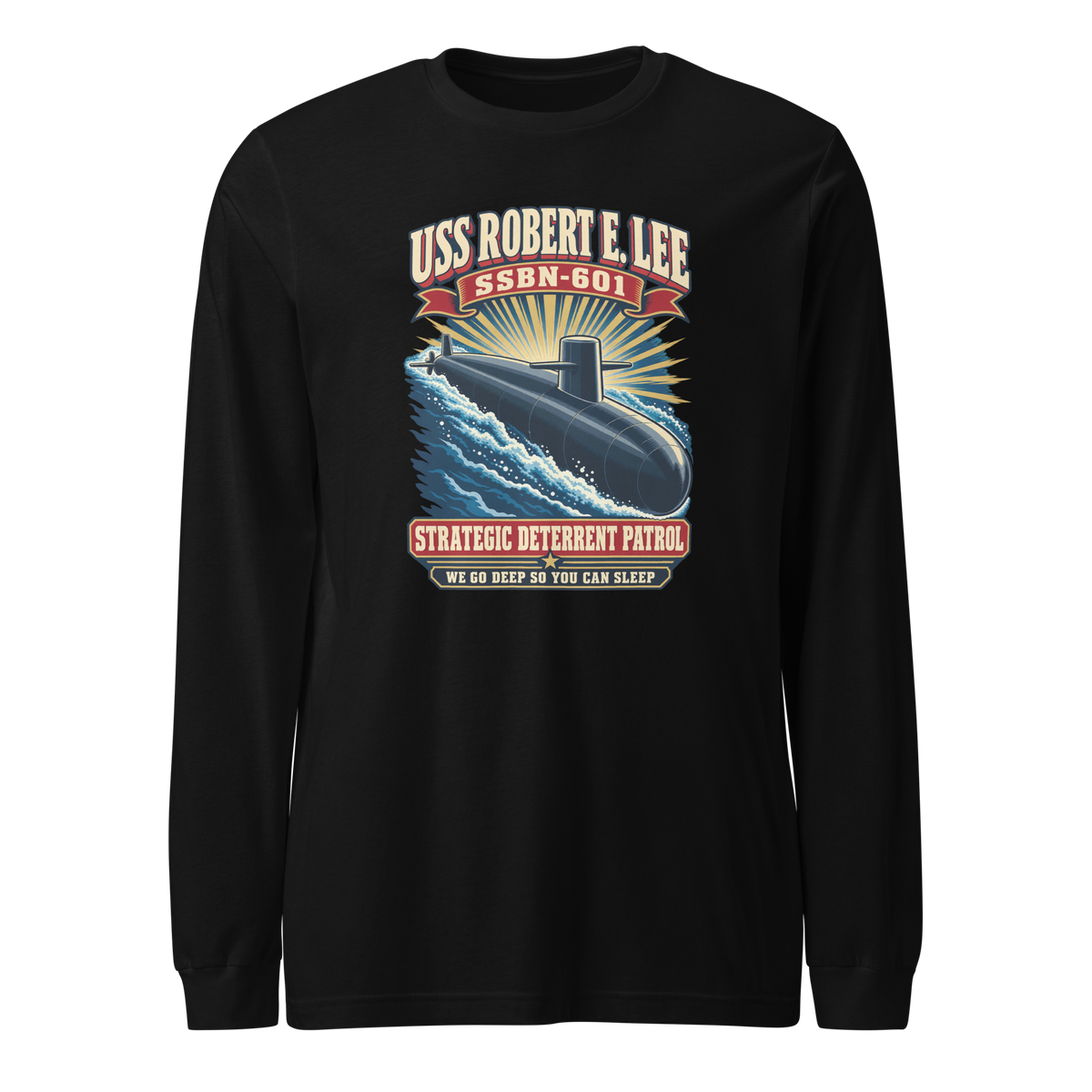 USS Robert E. Lee (SSBN-601) Deterrent Patrol Long Sleeve Shirt - Retro