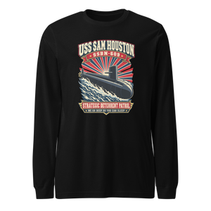 USS Sam Houston (SSBN-609) Deterrent Patrol Long Sleeve Shirt - Retro