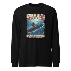 USS Simon Bolivar (SSBN-641) Deterrent Patrol Long Sleeve Shirt - Retro