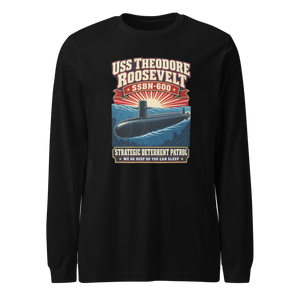 USS Theodore Roosevelt (SSBN-600) Deterrent Patrol Long Sleeve Shirt - Retro