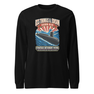 USS Thomas A. Edison (SSBN-610) Deterrent Patrol Long Sleeve Shirt - Retro