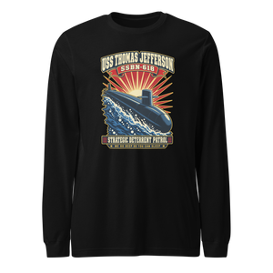 USS Thomas Jefferson (SSBN-618) Deterrent Patrol Long Sleeve Shirt - Retro