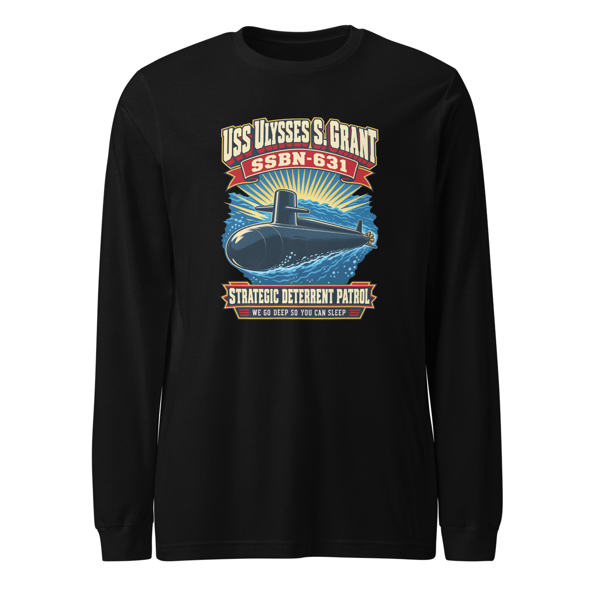 USS Ulysses S. Grant (SSBN-631) Deterrent Patrol Long Sleeve Shirt - Retro