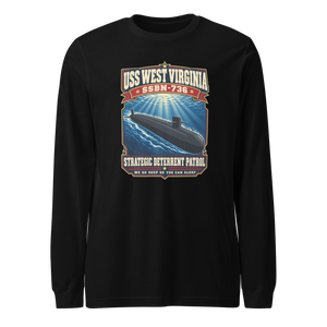USS West Virginia (SSBN-736) Deterrent Patrol Long Sleeve Shirt - Retro