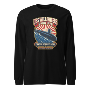 USS Will Rogers (SSBN-659) Deterrent Patrol Long Sleeve Shirt - Retro