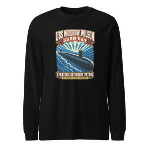 USS Woodrow Wilson (SSBN-624) Deterrent Patrol Long Sleeve Shirt - Retro