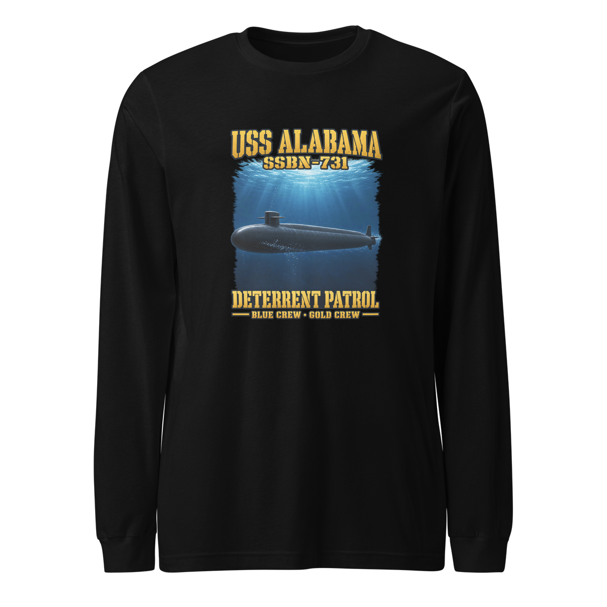 USS Alabama (SSBN-731) Deterrent Patrol Long Sleeve Shirt - Deep Water