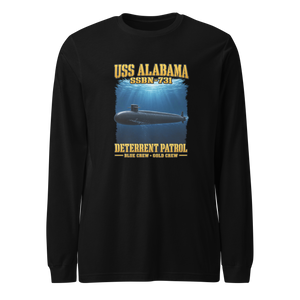 USS Alabama (SSBN-731) Deterrent Patrol Long Sleeve Shirt - Deep Water