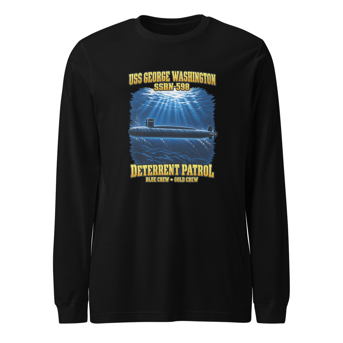 USS George Washington (SSBN-598) Deterrent Patrol Long Sleeve Shirt - Deep Water