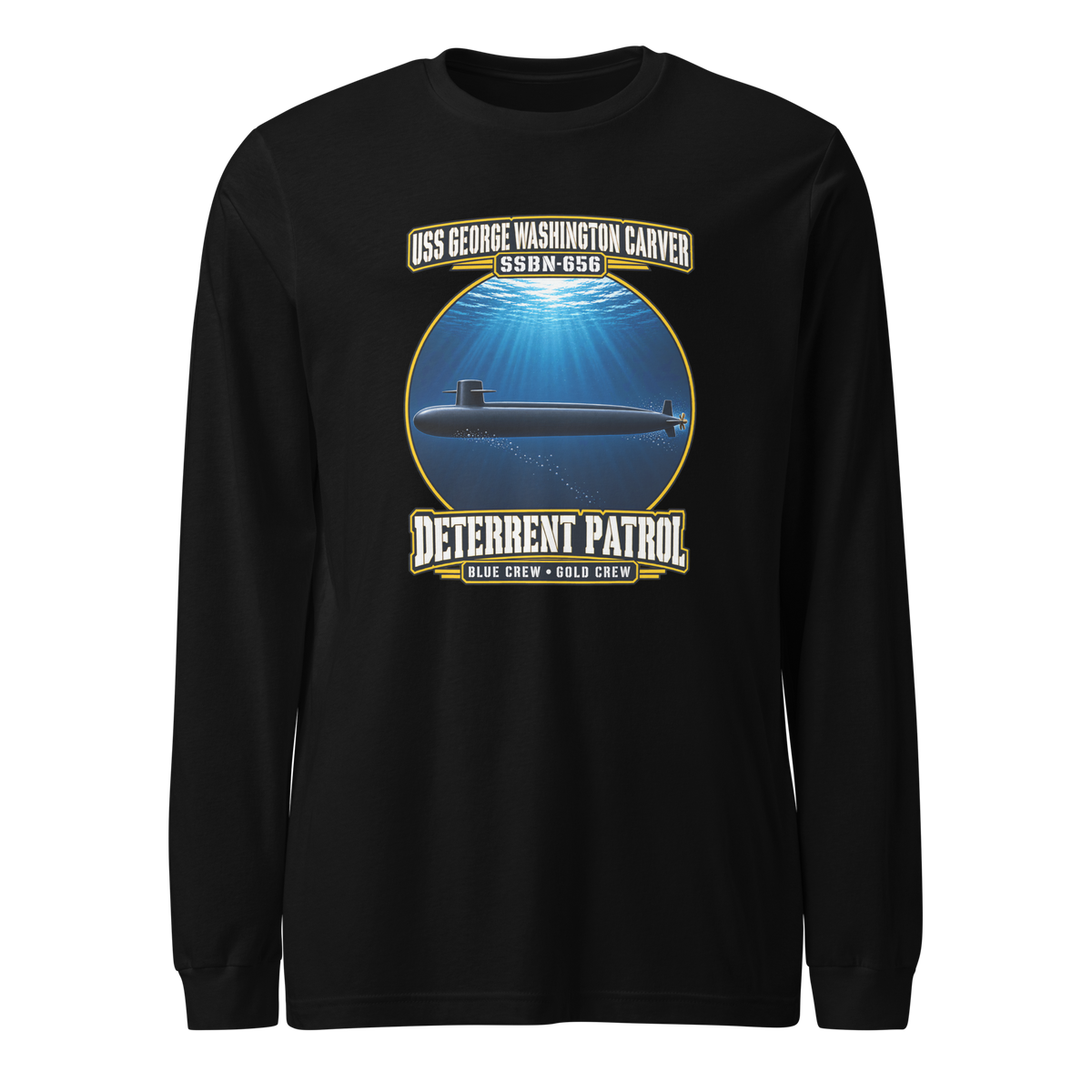 USS George Washington Carver (SSBN-656) Deterrent Patrol Long Sleeve Shirt - Deep Water