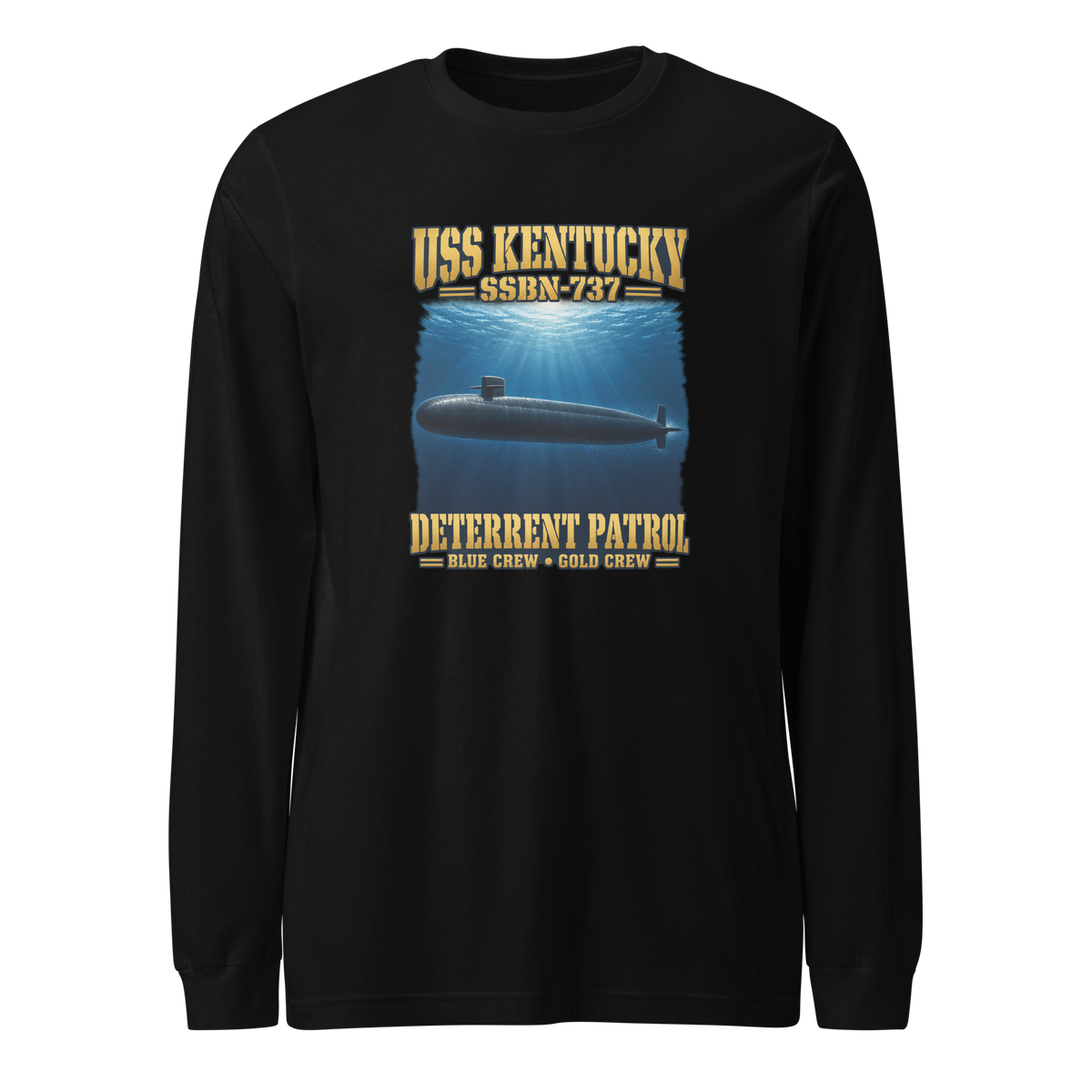 USS Kentucky (SSBN-737) Deterrent Patrol Long Sleeve Shirt - Deep Water