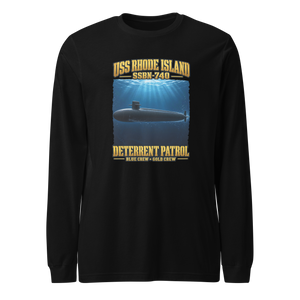 USS Rhode Island (SSBN-740) Deterrent Patrol Long Sleeve Shirt - Deep Water