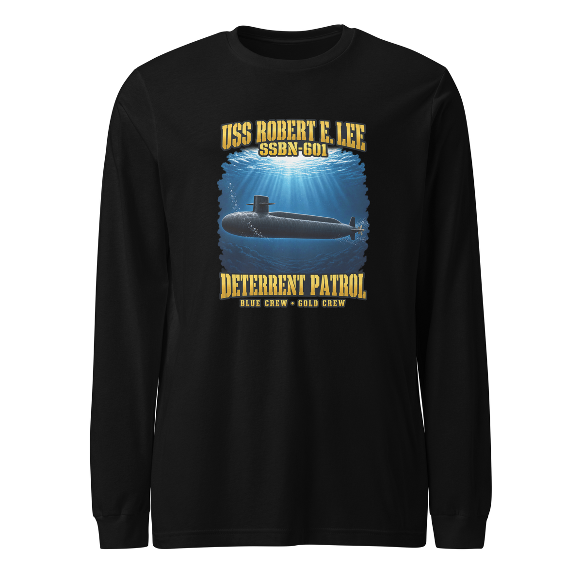 USS Robert E. Lee (SSBN-601) Deterrent Patrol Long Sleeve Shirt - Deep Water