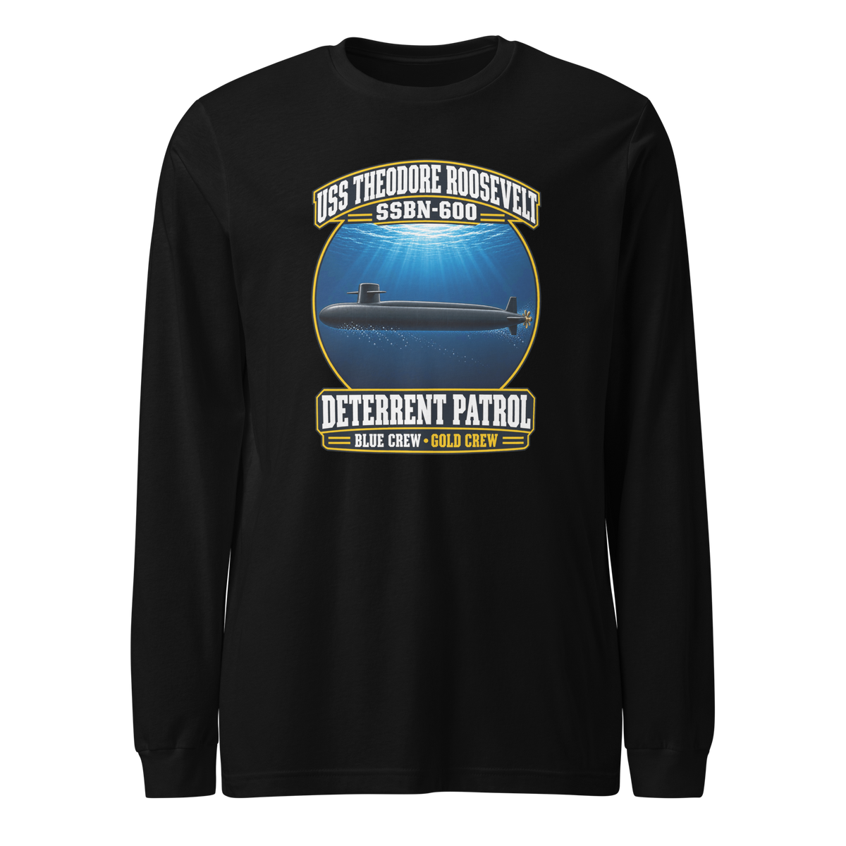 USS Theodore Roosevelt (SSBN-600) Deterrent Patrol Long Sleeve Shirt - Deep Water