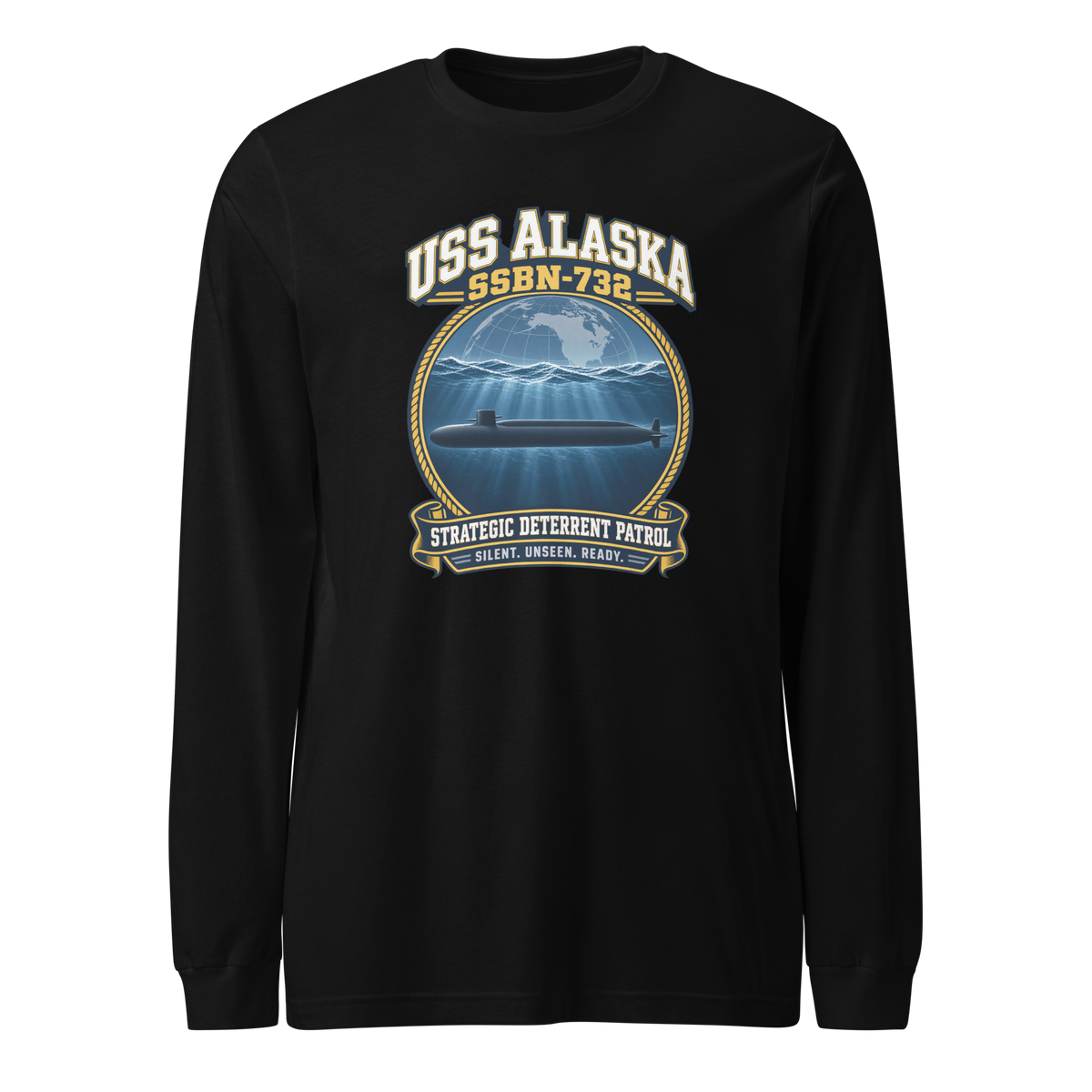 USS Alaska (SSBN-732) Deterrent Patrol Long Sleeve Shirt - Emblem