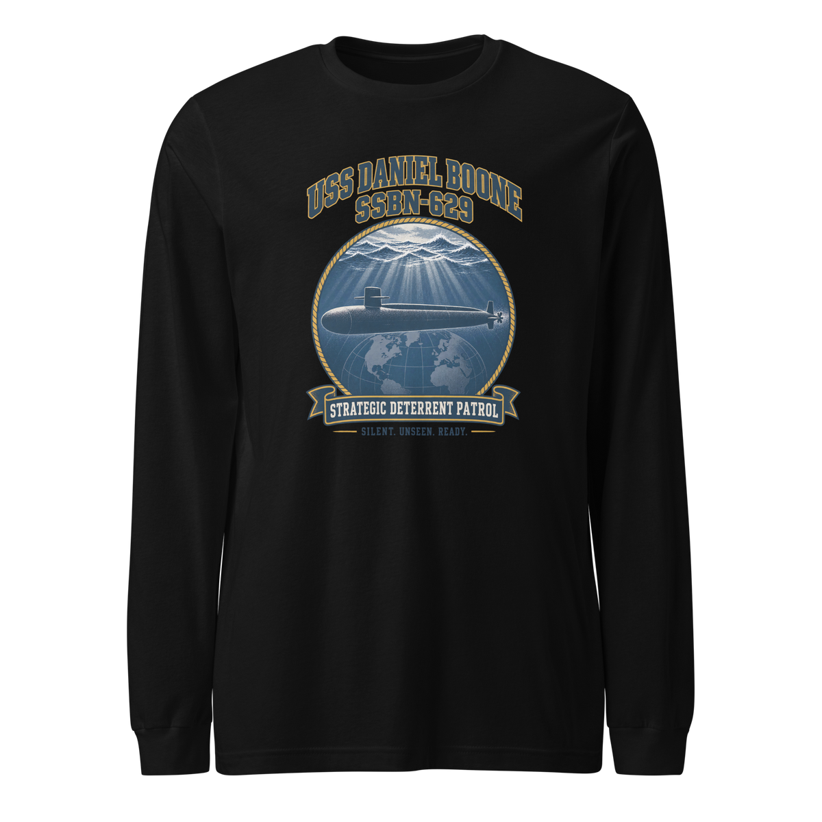 USS Daniel Boone (SSBN-629) Deterrent Patrol Long Sleeve Shirt - Emblem
