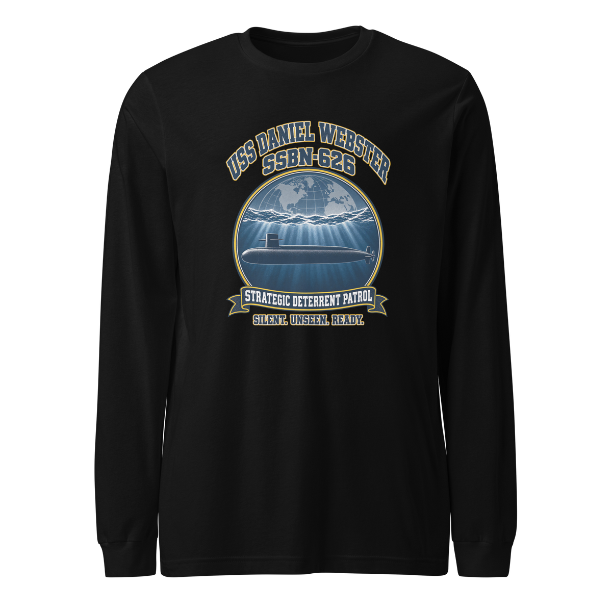 USS Daniel Webster (SSBN-626) Deterrent Patrol Long Sleeve Shirt - Emblem