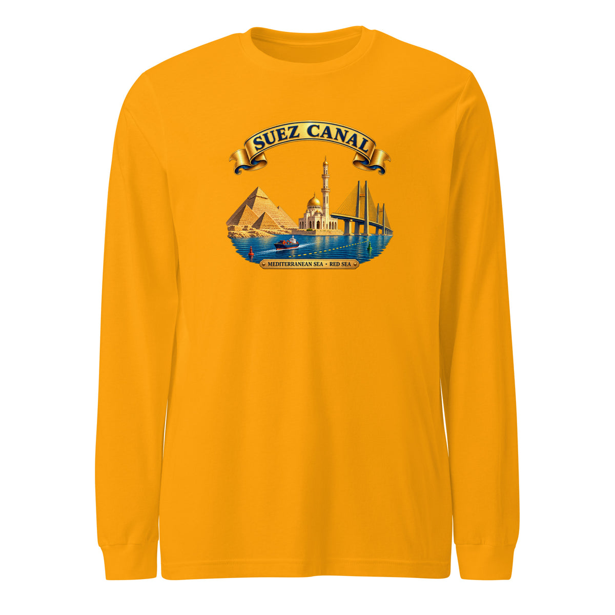 Suez Canal (Landmark Collage) Long Sleeve Shirt