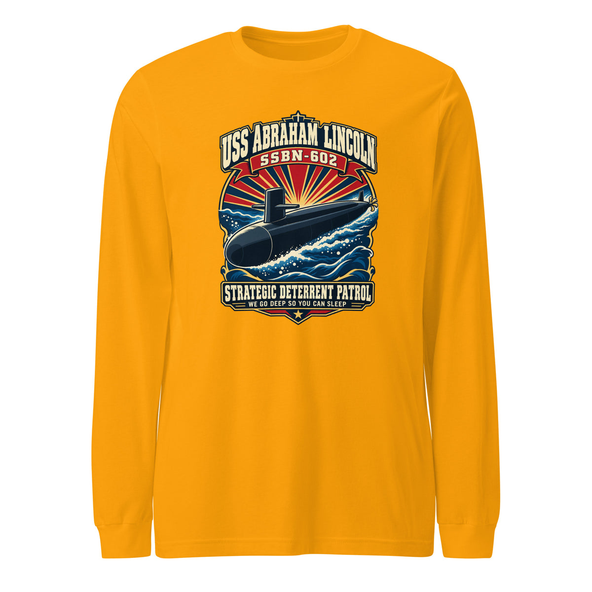 USS Abraham Lincoln (SSBN-602) Deterrent Patrol Long Sleeve Shirt - Design 3
