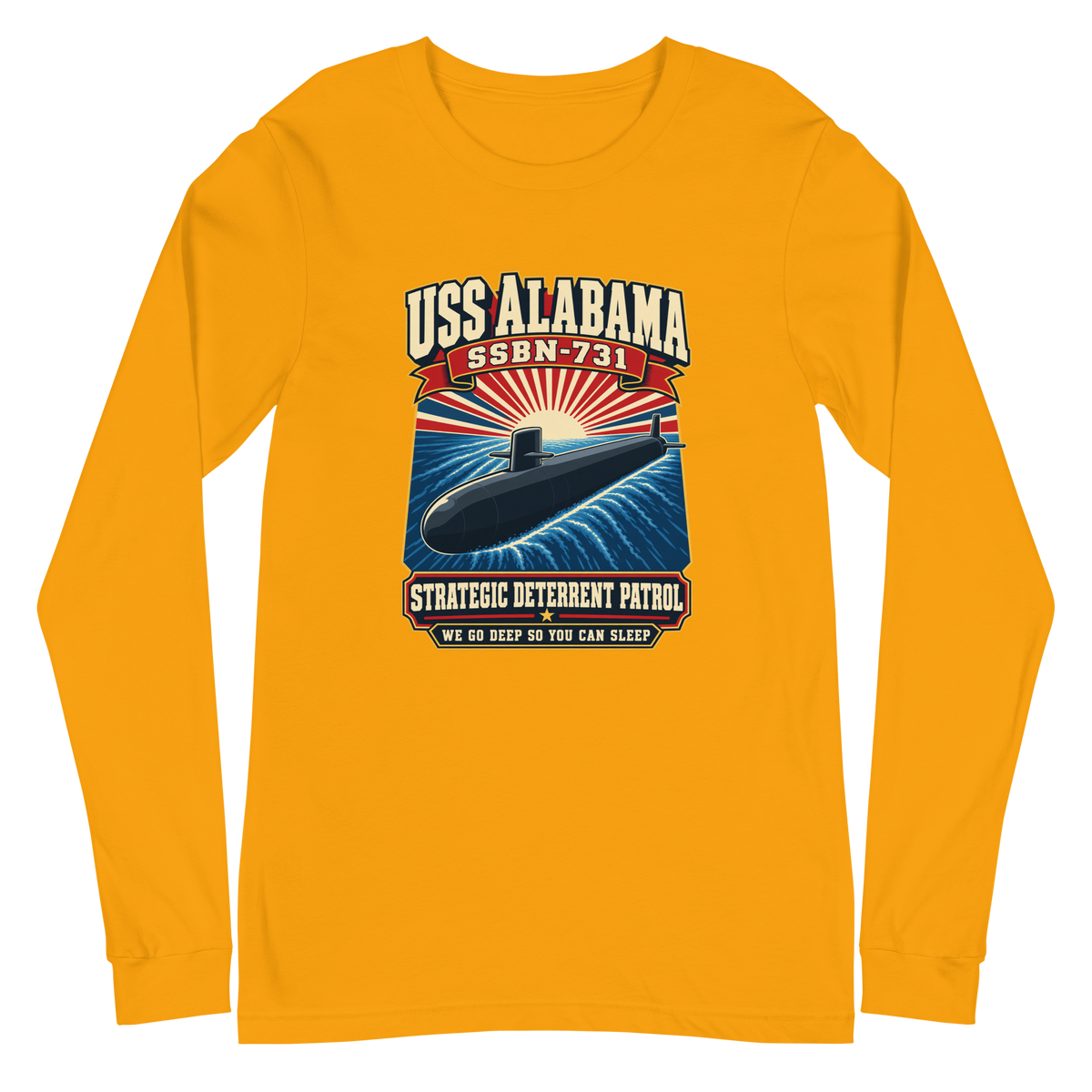 USS Alabama (SSBN-731) Deterrent Patrol Long Sleeve Shirt - Design 1