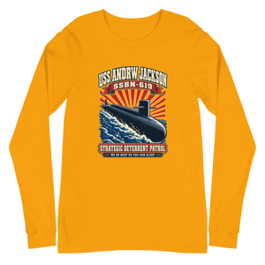 USS Andrew Jackson (SSBN-619) Deterrent Patrol Long Sleeve Shirt - Retro