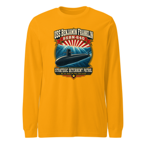 USS Benjamin Franklin (SSBN-640) Deterrent Patrol Long Sleeve Shirt - Retro