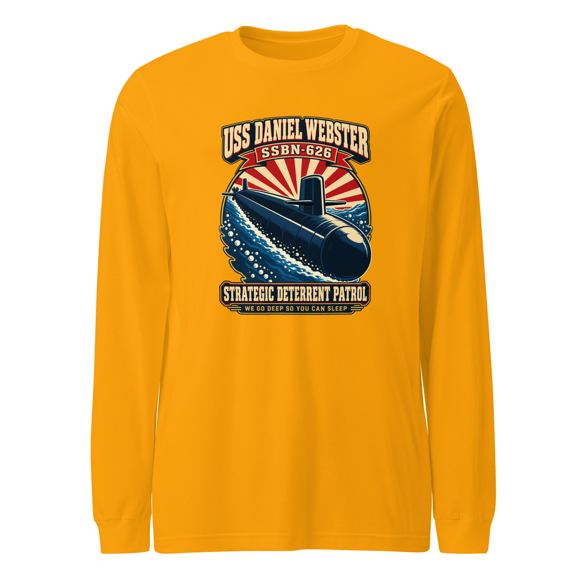 USS Daniel Webster (SSBN-626) Deterrent Patrol Long Sleeve Shirt - Retro