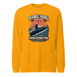 USS George C. Marshall (SSBN-654) Deterrent Patrol Long Sleeve Shirt - Retro