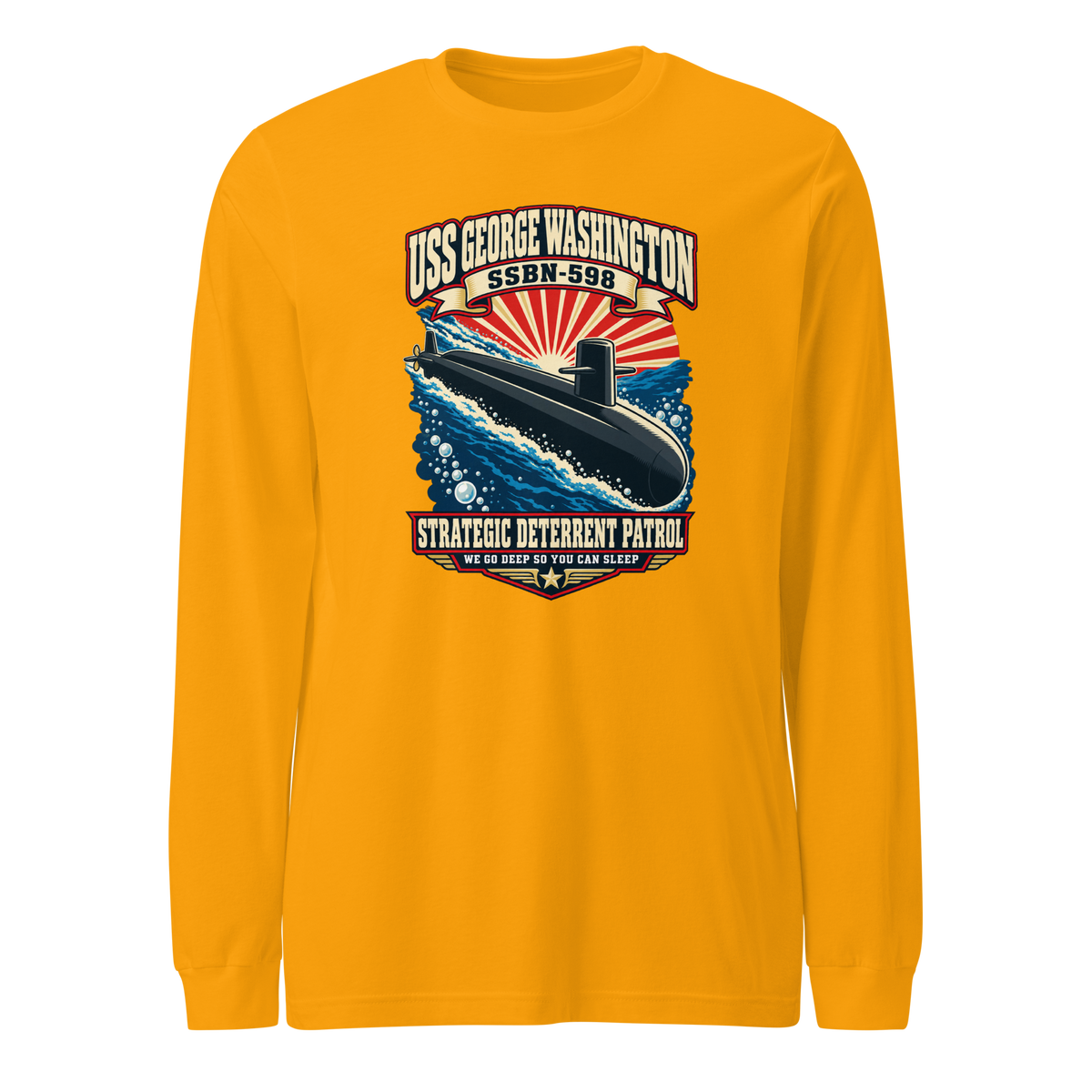 USS George Washington (SSBN-598) Deterrent Patrol Long Sleeve Shirt - Retro