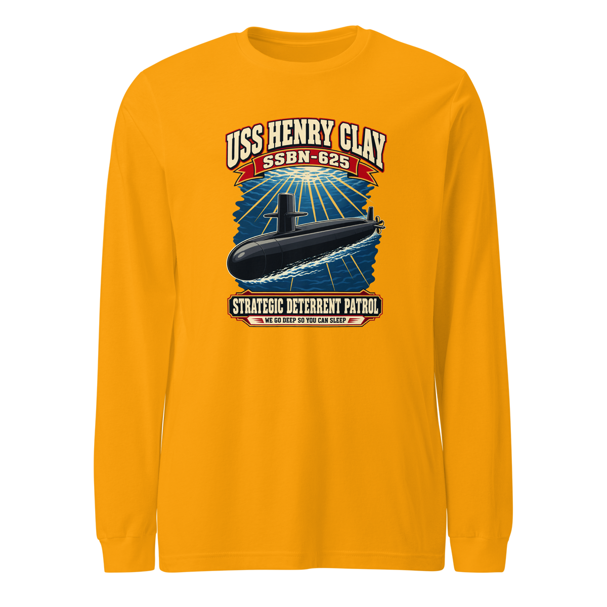 USS Henry Clay (SSBN-625) Deterrent Patrol Long Sleeve Shirt - Retro