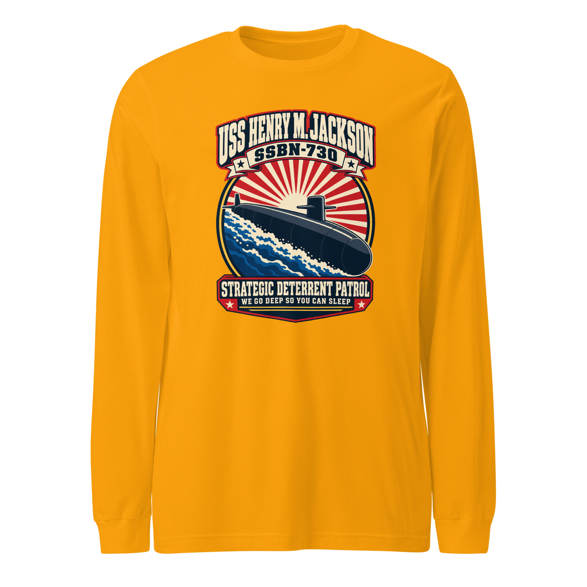 USS Henry M. Jackson (SSBN-730) Deterrent Patrol Long Sleeve Shirt - Retro