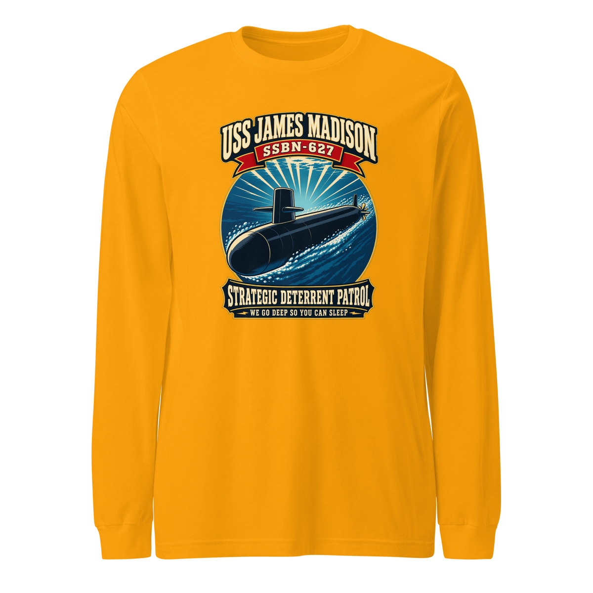 USS James Madison (SSBN-627) Deterrent Patrol Long Sleeve Shirt - Retro