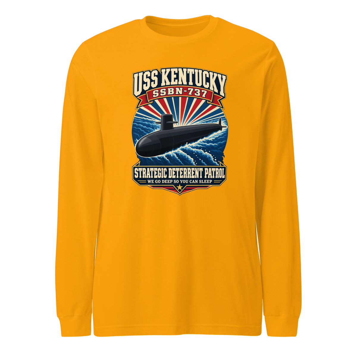 USS Kentucky (SSBN-737) Deterrent Patrol Long Sleeve Shirt - Retro
