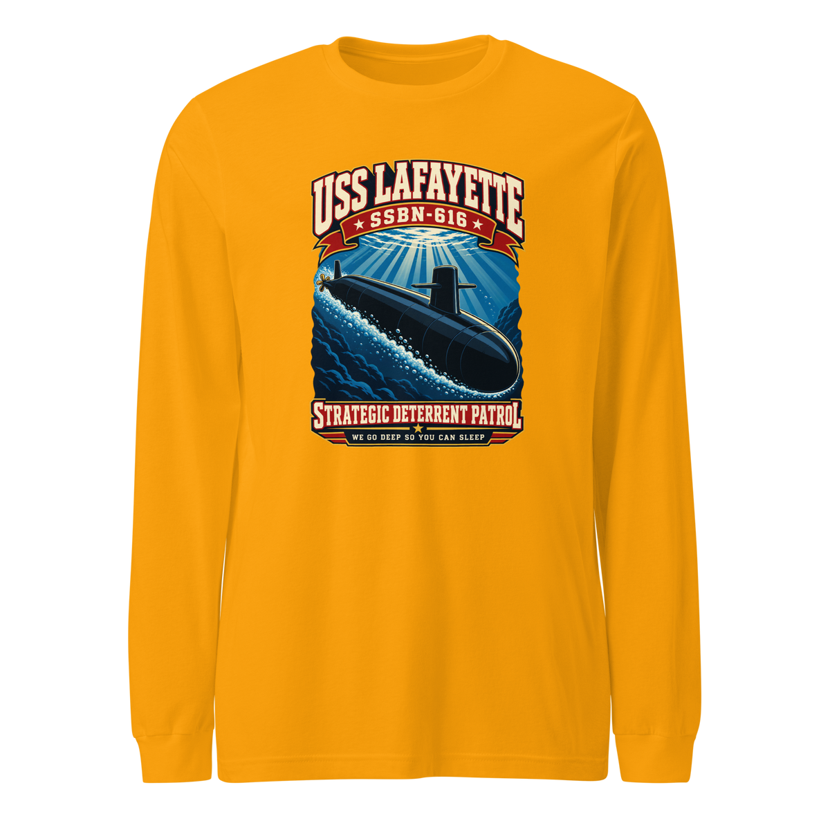 USS Lafayette (SSBN-616) Deterrent Patrol Long Sleeve Shirt - Retro