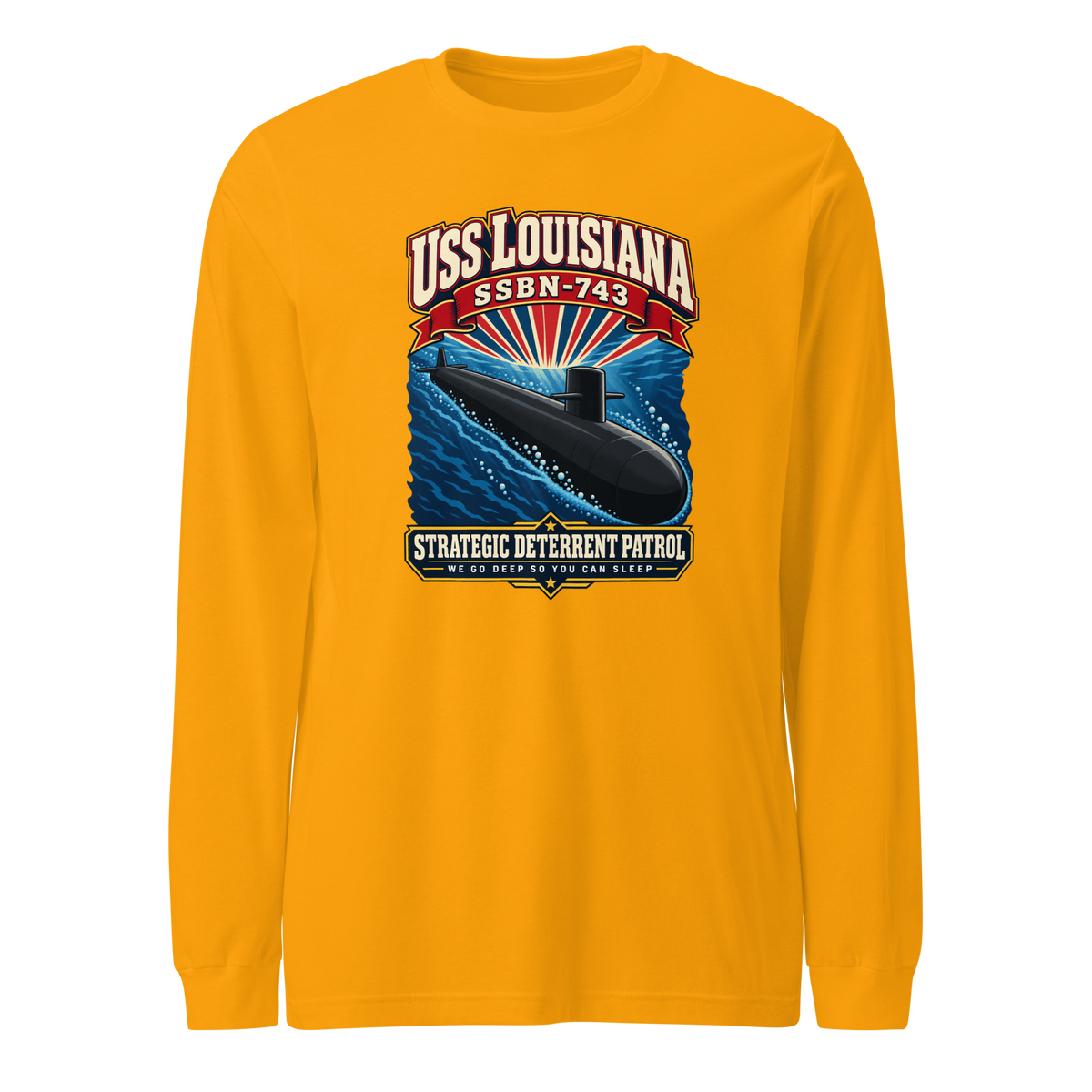 USS Louisiana (SSBN-743) Deterrent Patrol Long Sleeve Shirt - Retro