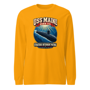USS Maine (SSBN-741) Deterrent Patrol Long Sleeve Shirt - Retro