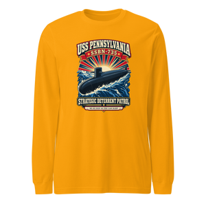 USS Pennsylvania (SSBN-735) Deterrent Patrol Long Sleeve Shirt - Retro