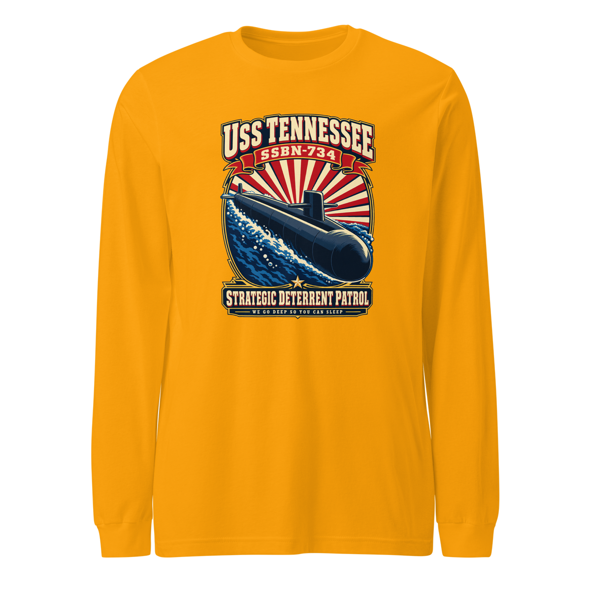 USS Tennessee (SSBN-734) Deterrent Patrol Long Sleeve Shirt - Retro