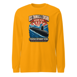 USS Thomas A. Edison (SSBN-610) Deterrent Patrol Long Sleeve Shirt - Retro