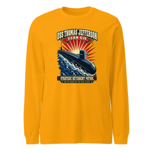 USS Thomas Jefferson (SSBN-618) Deterrent Patrol Long Sleeve Shirt - Retro